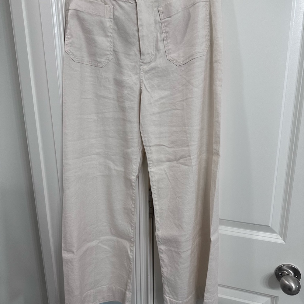 Maeve Collette cropped cream colored linen pants size NWOT size 2